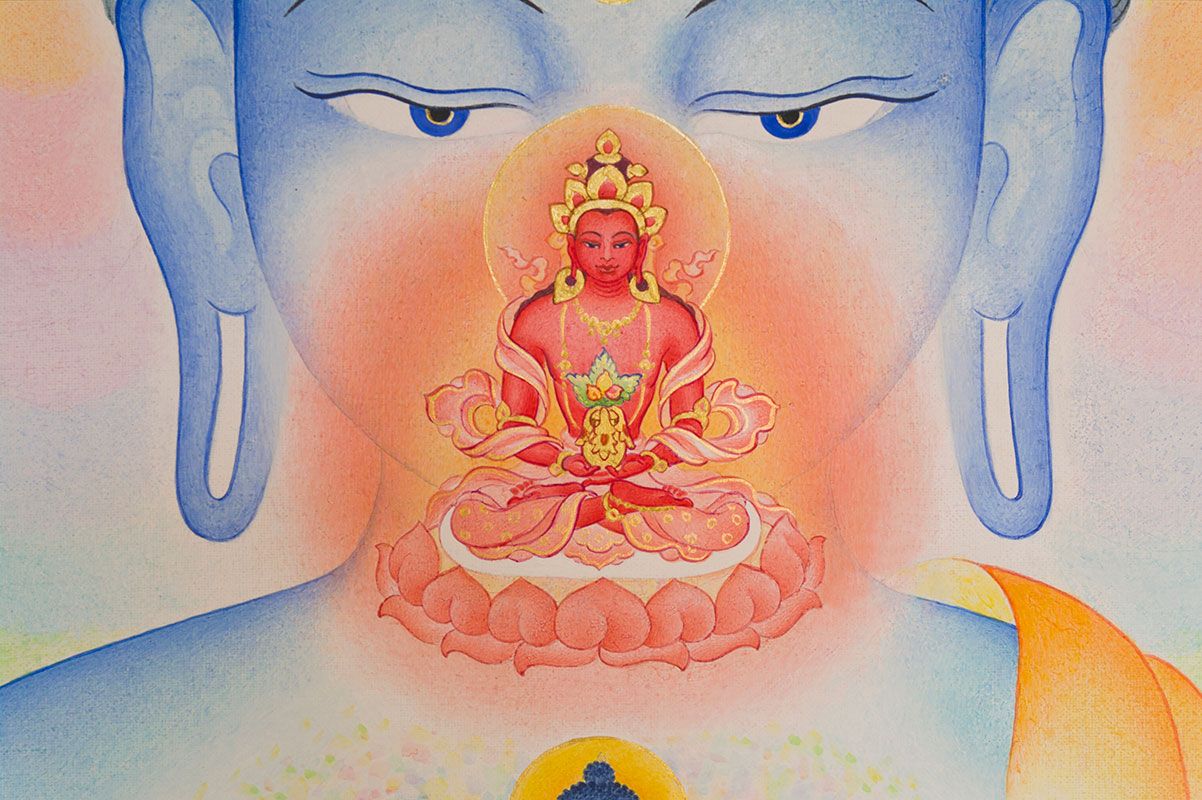 vital energy beautiful drawing art medicine buddha red tara